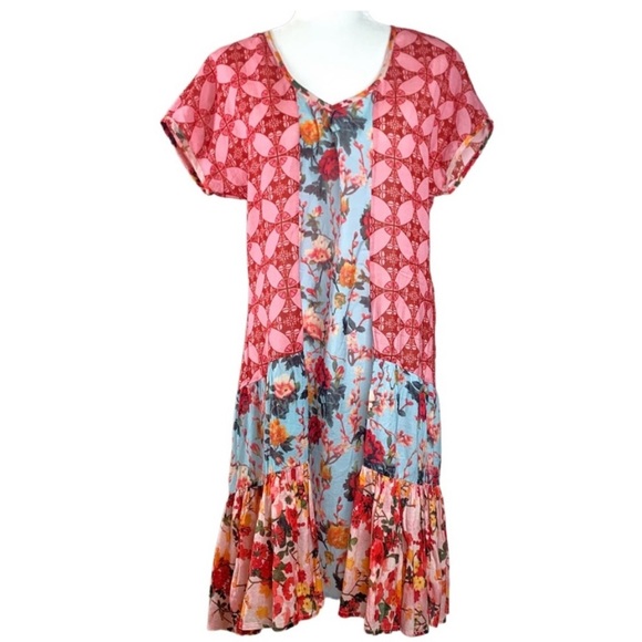 Sundance Juliet Roses Mixed Floral Print Lightweight Dress Size Large - Picture 2 of 11